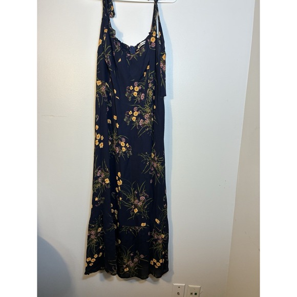Reformation Nikita corset dress Women's Sz 14 Midi Navy Blue Floral Boho Cottage - Picture 3 of 12